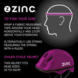 Zinc Children's Bike Helmet - Fits head sizes 52 to 56cm
