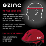 Zinc Children's Bike Helmet - Fits head sizes 52 to 56cm