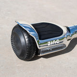 Zinc Megastar Self Balancing Chrome Hoverboard with bluetooth speaker, multi coloured LED lights  and 6.3 Inch wheels